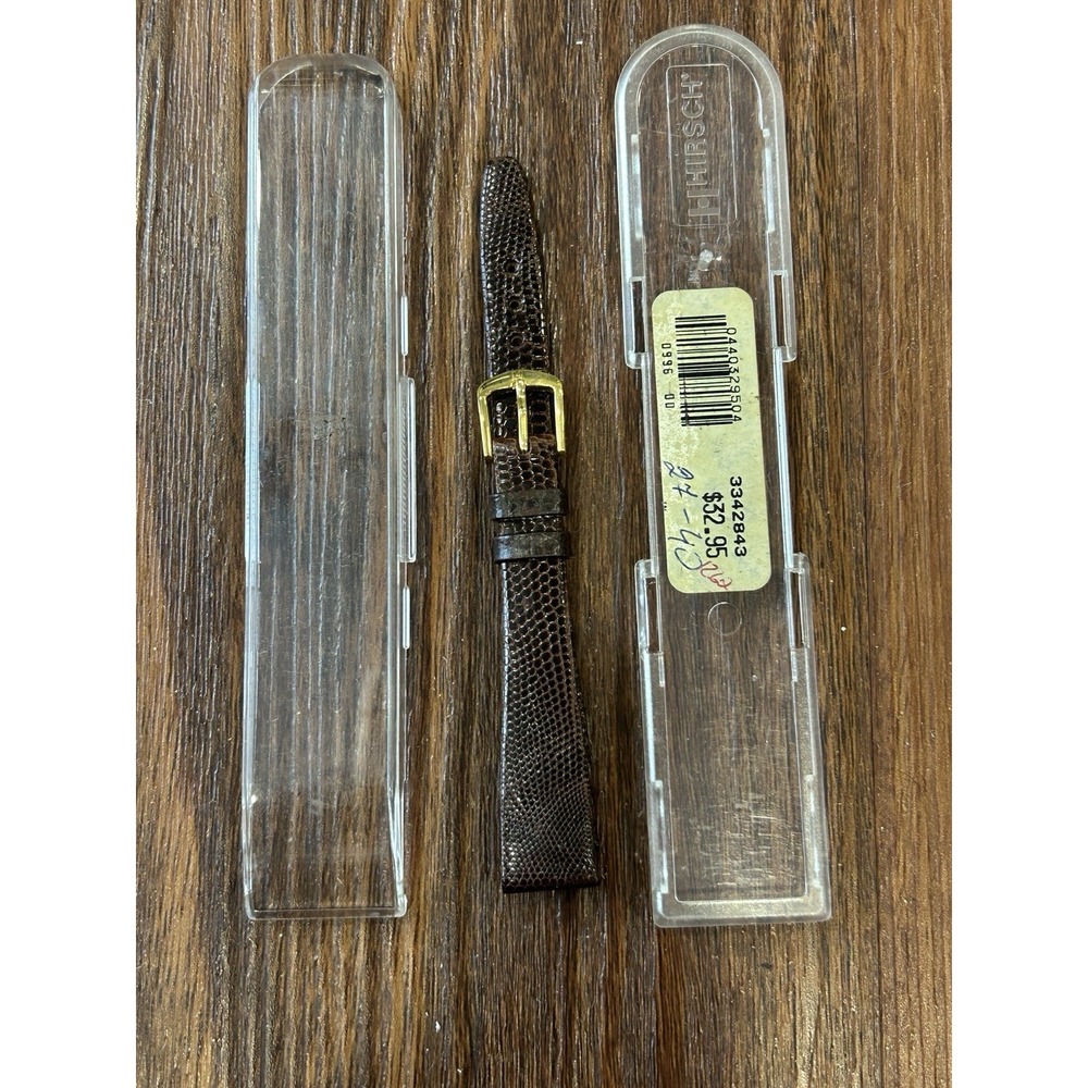 Hirsch Lizard Leather Watch Band Strap Brown 14mm Nos
